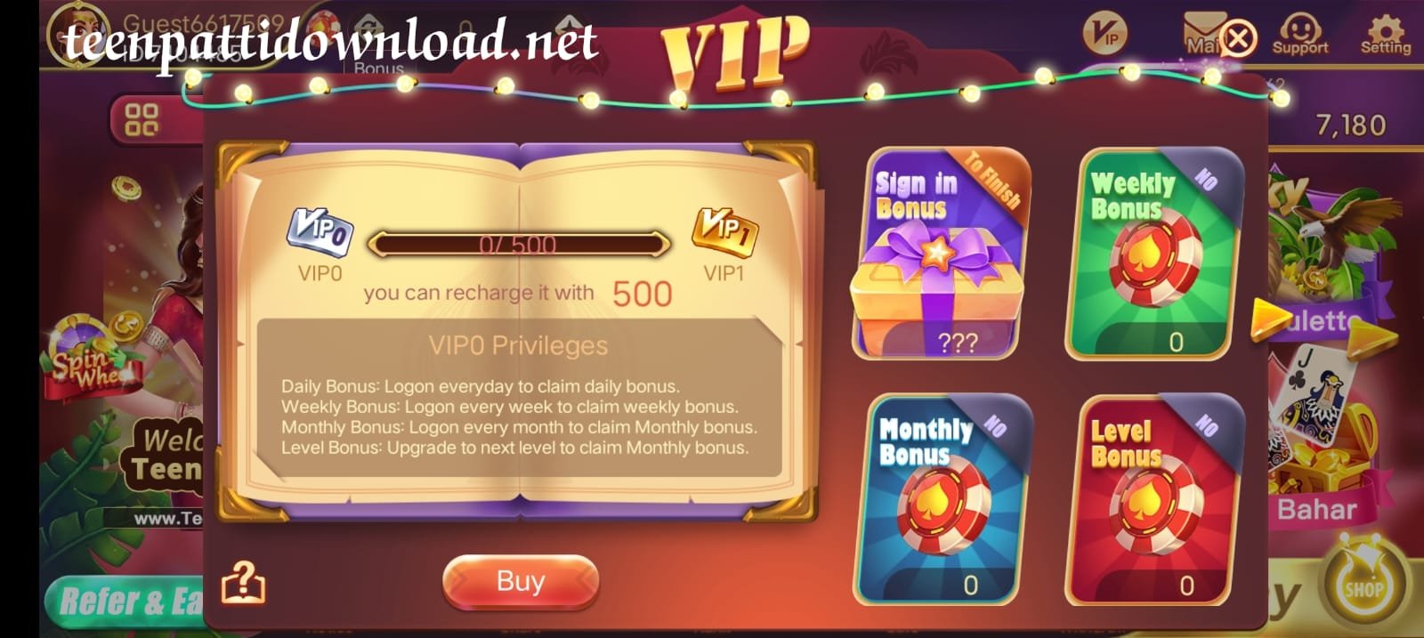 VIP Program In Teen Patti Yes App