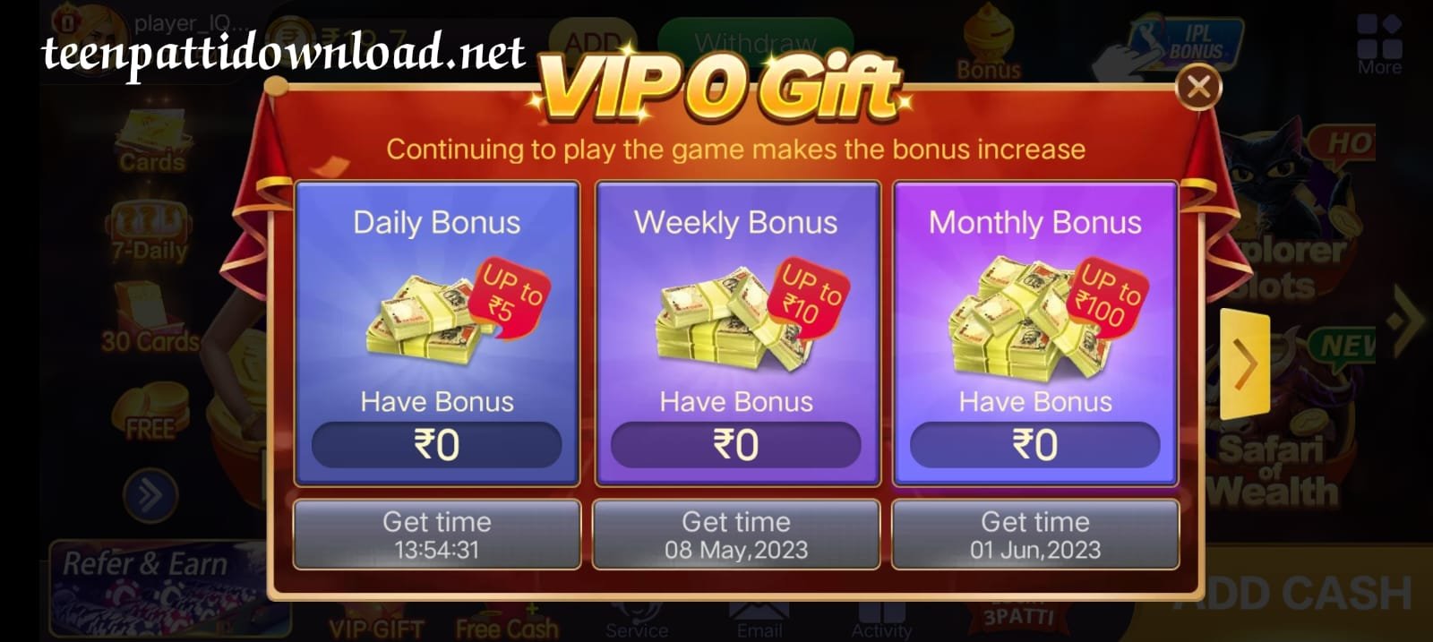 VIP Gift In Teen Patti Master Apk