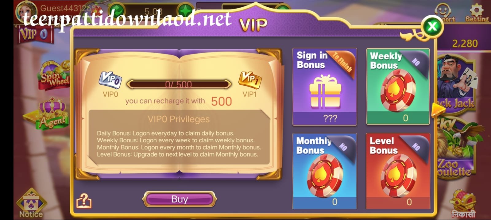 VIP Program In Rummy Go Application 