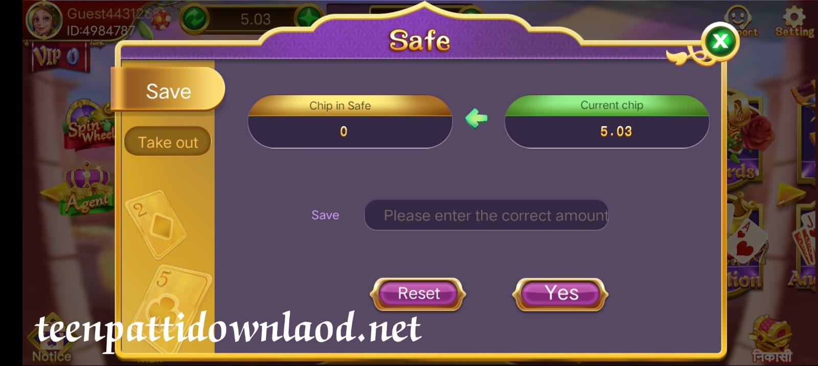 Safe Button Program In Rummy Go App