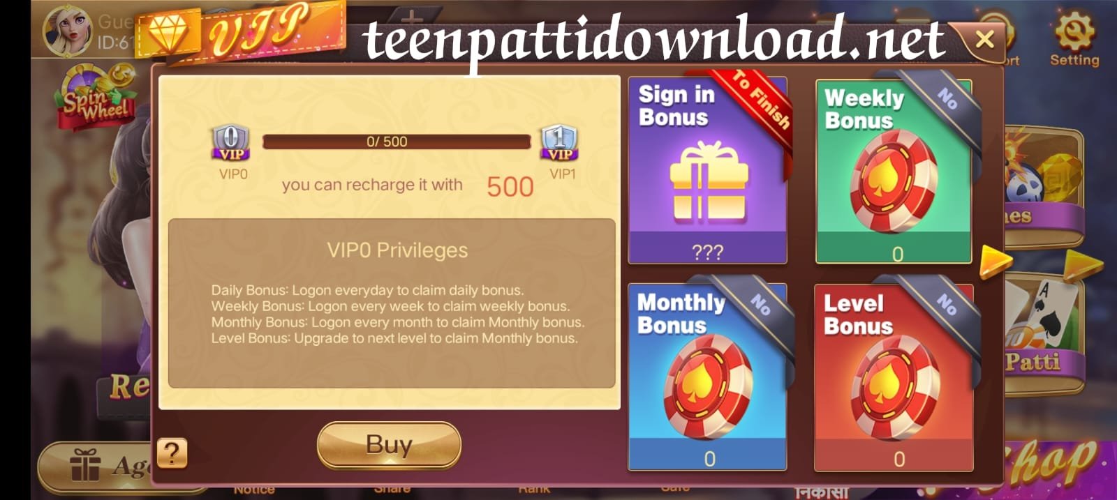 VIP Program In Teen Patti Royal App 