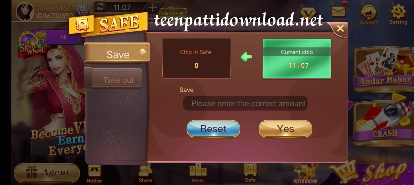 Safe Button Program In Rummy Royally App