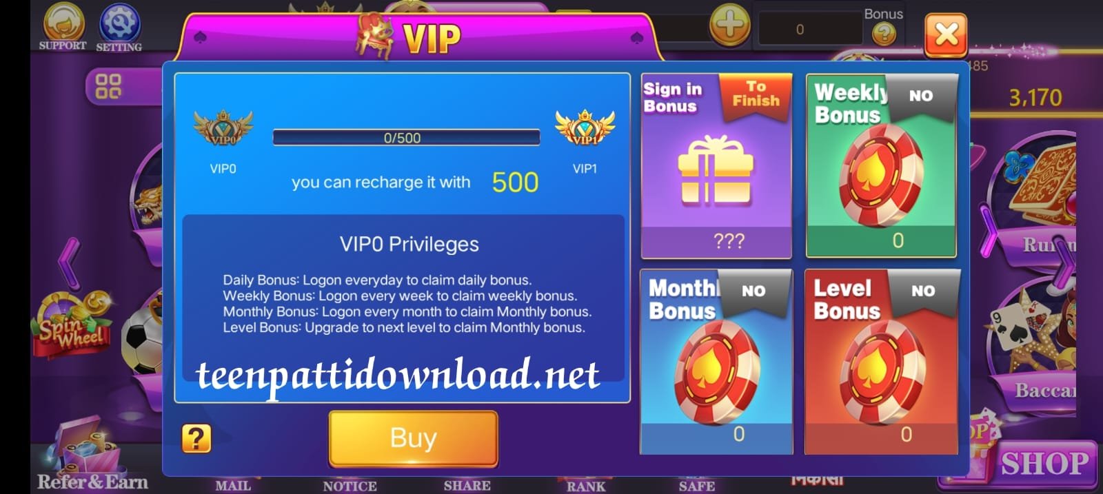 VIP Program In Rummy Holy App 