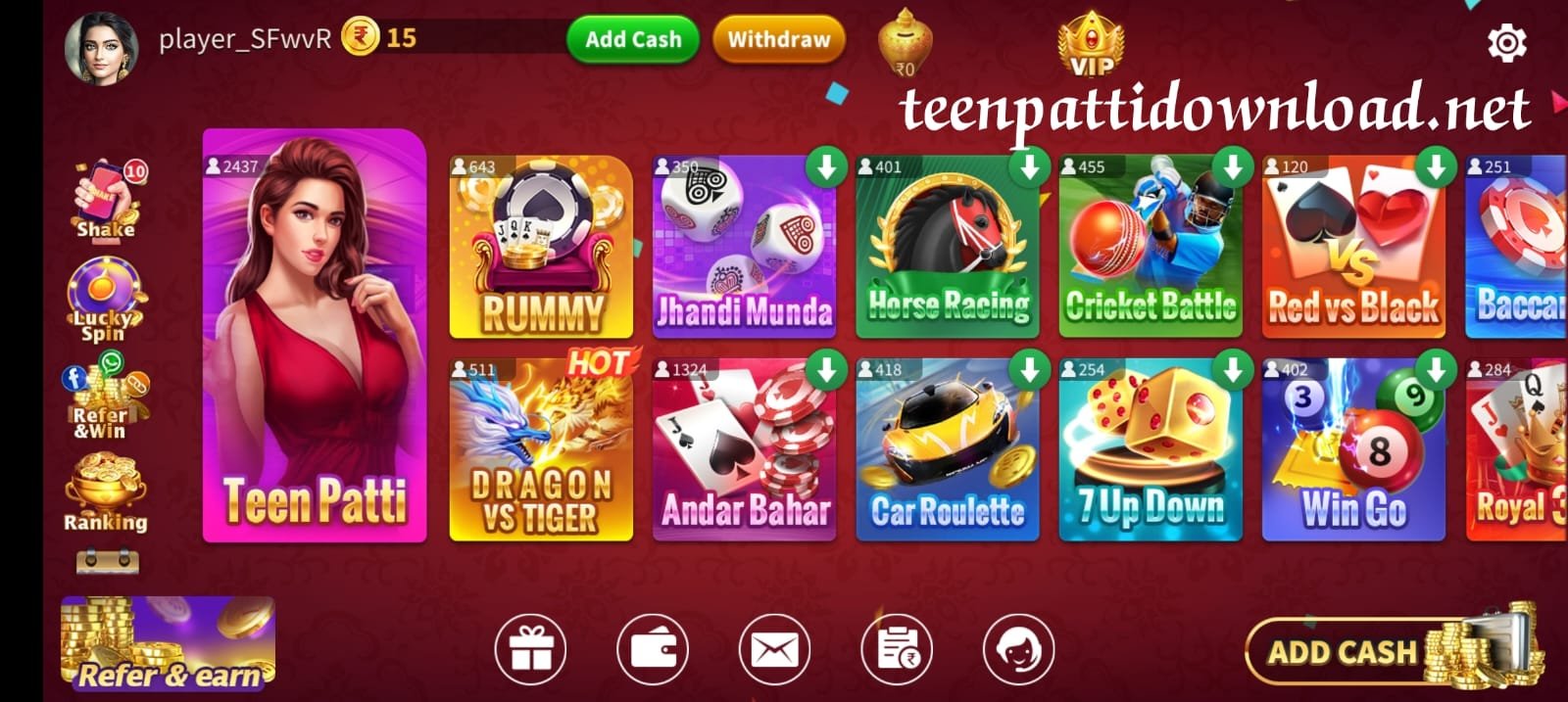 Available Games On Teen Patti Sweet App