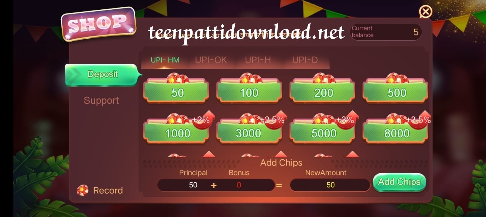 Add Money In Teen Patti Sky Application