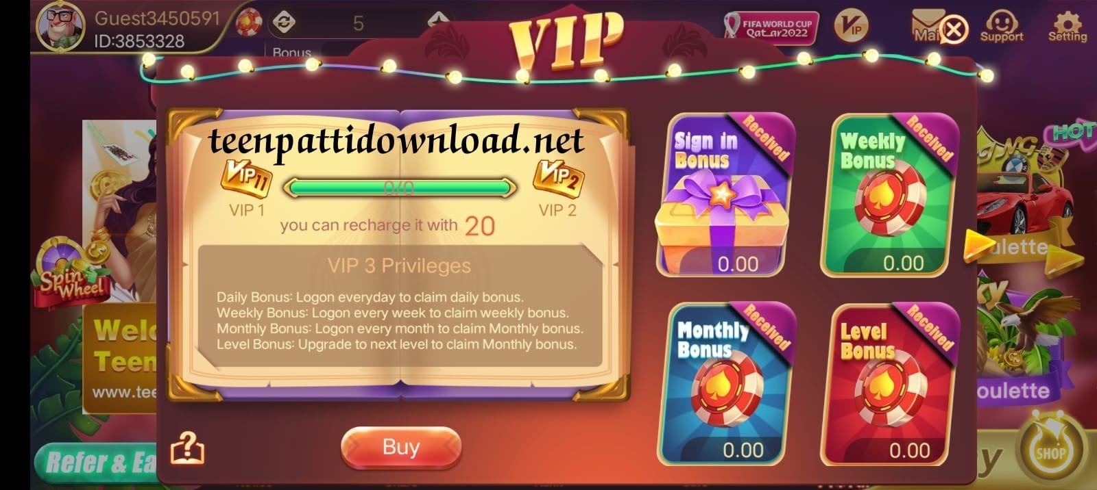 VIP Program In Teen Patti Sky Application