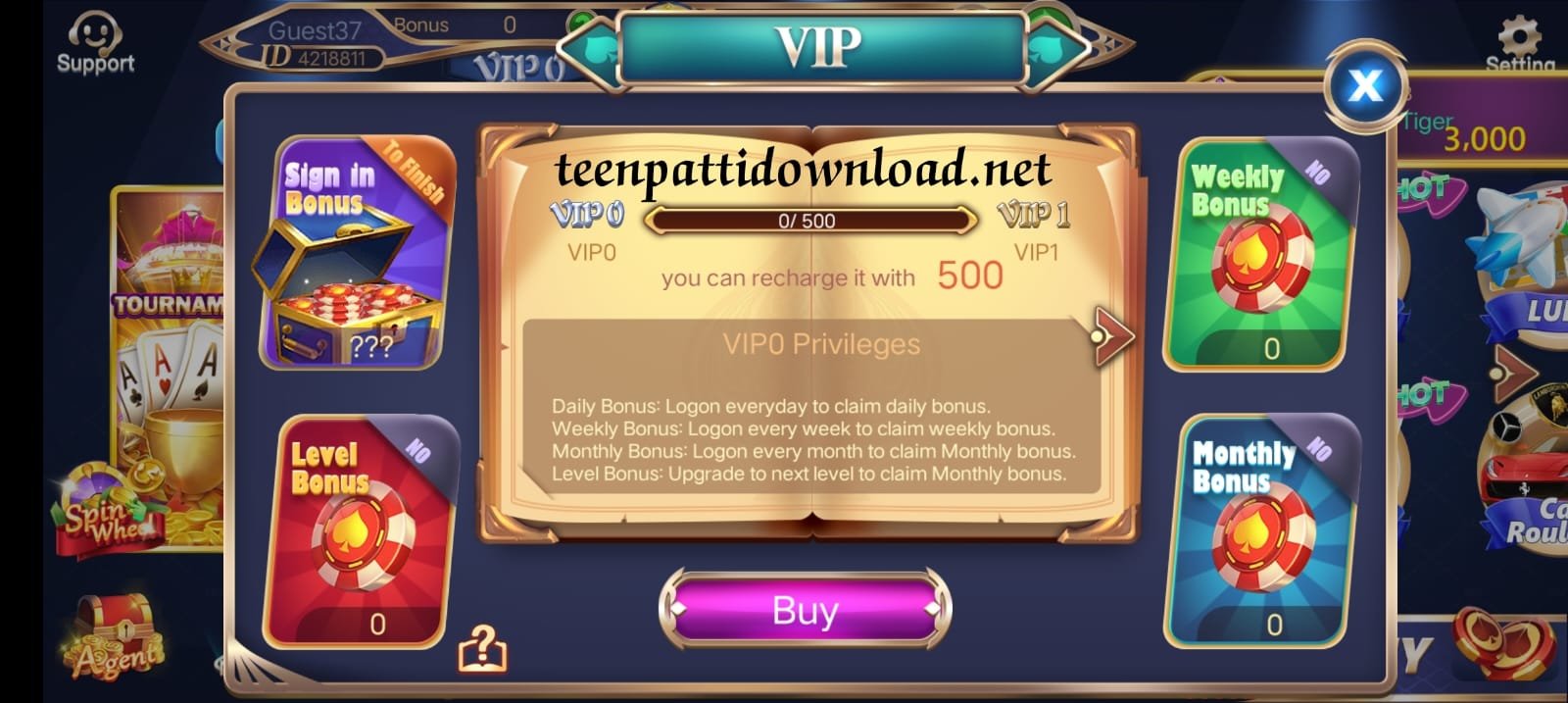 3 Patti Sea Apk VIP Bonus Program