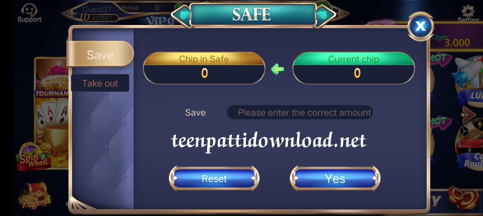 Safe Button Program In Teen Patti Sea App